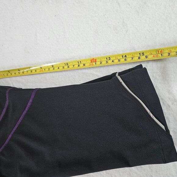 Athleta Quick Step Capri Leggings Size MP Black and Purple Cropped Active Wear - Picture 10 of 10